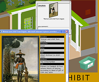Exhibition room with data