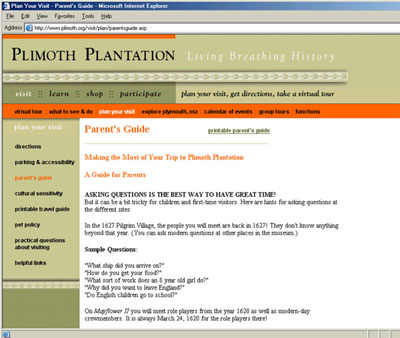 Screen shot of a Guide to Making the Most of Your Trip 