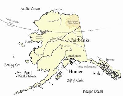 political maps of alaska. Map of the State of Alaska