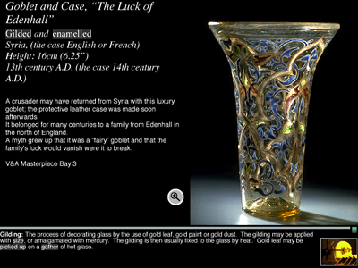 Fig 9: Luck of Edenhall with pop-up glossary with video icons