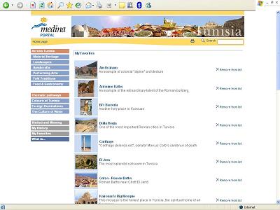 Fig 7: �My Favorites� � a personalized itinerary created during navigation