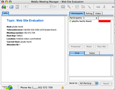 Fig 3: WebEx Conferencing Interface