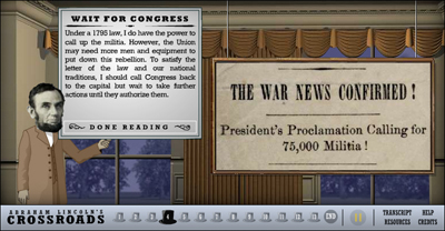 Fig 5: Lincoln&rsquo;s Internal Debate is Externalized in Form of Presidential Alter Ego.  Abraham Lincoln&rsquo;s Crossroads http://www.constitutioncenter.org/lincoln