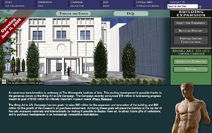 Fig 2: The MIA's Building Expansion/Capital Campaign section Home page