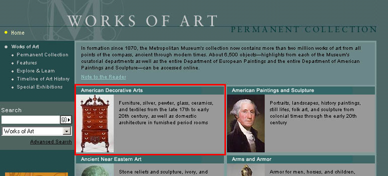Fig 3: Example of Topic ontology - The Metropolitan Museum