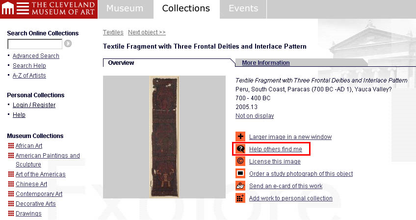 Fig 4: Example of Web Site Ontology - Cleveland Museum