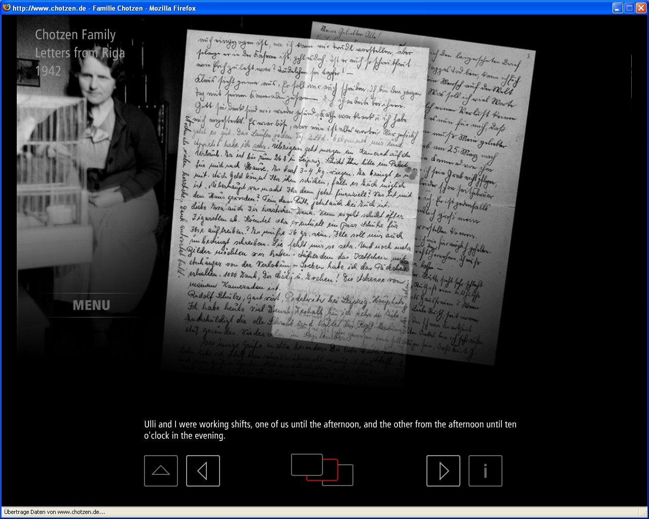 Fig 2: A letter sent from the concentration camp in Riga