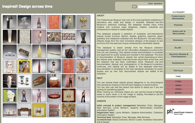 Fig 1.1 Inspired! Design across time in-gallery kiosk