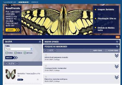 Fig 2: The Home Page of the Project NanoAventura. NanoWorld ambient. http://www.mc.unicamp.br/nanoaventura/nanoMundo/index.php