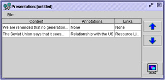 A presentation object