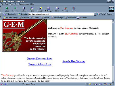 The Gateway homepage