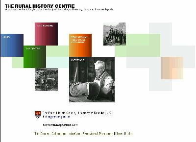 Fig. 1: Homepage of the Rural History Centre [www.ruralhistory.org]