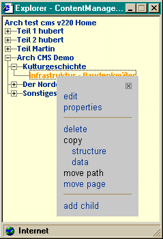 Fig. 3: CMS: Hierarchy editor