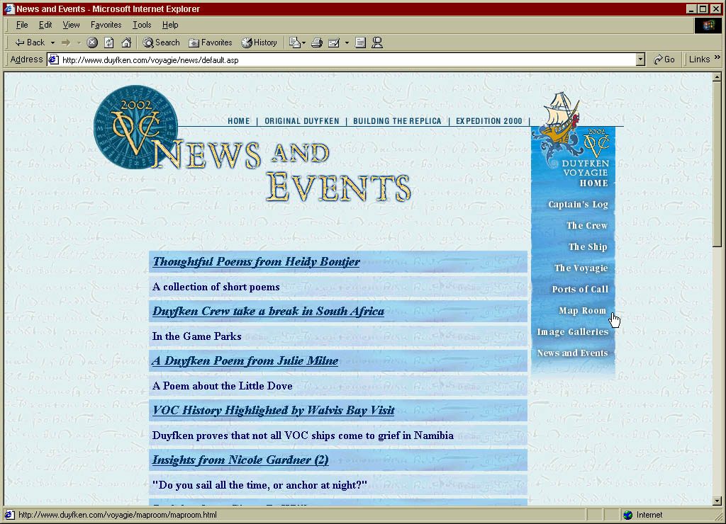 News & Events main page -2001