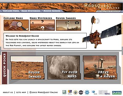 Screen shot: Rover Images, Fly over Mars, Drive A Rover ...  