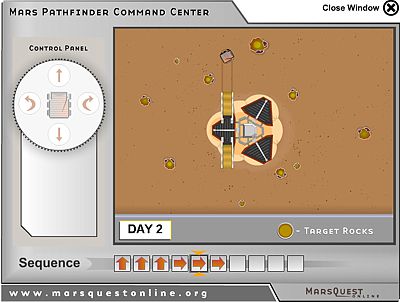 Screen Shot: Rover control screen with course plotted