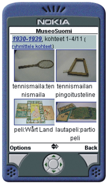 search interface on a Nokia