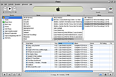 i-Tunes interface