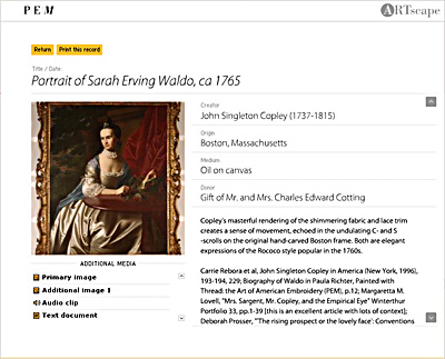 Full data nd links for selected object