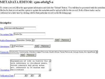 Repository Metadata Editor