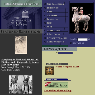 Screen Shot: home page