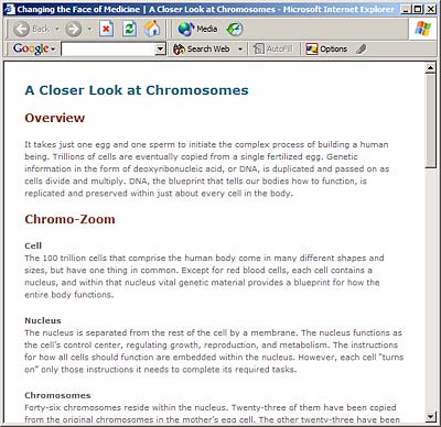 A closer look at Chromosomes ... 