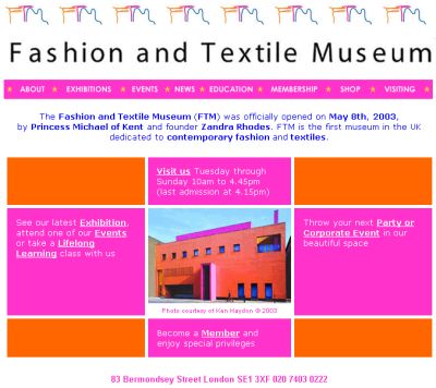 Screen Shot: Fashion and Textile Museum