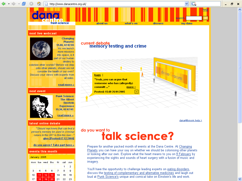 Screen Shot: Dana Centre