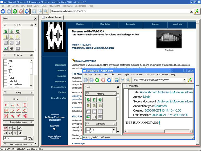 Annotated version of MW2005 web site