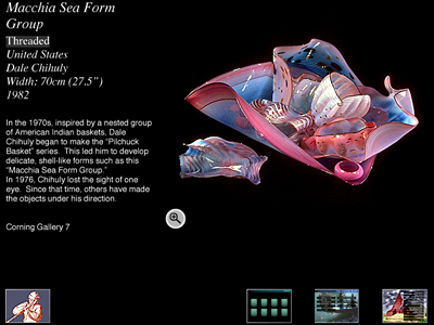 Fig 6: Dale Chihuly Macchia Sea Form Group object screen