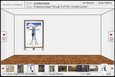 Fig.1: Virtual Gallery - Create a Gallery, Fine Art Museums of San Francisco (http://www.thinker.org/tours/tour.asp?tourkey=335)