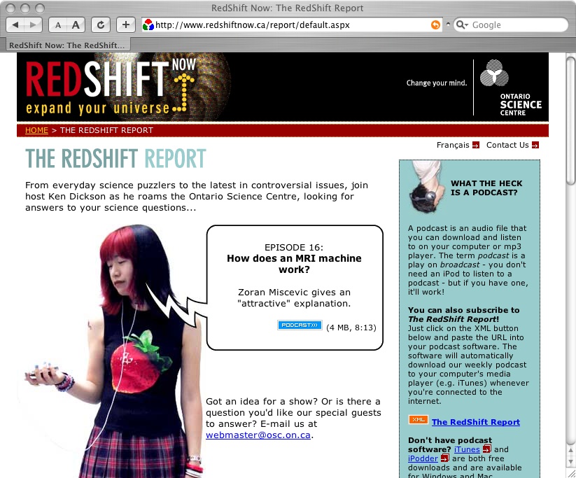 Fig 1. The RedShift Report http://www.redshiftnow.ca/report/