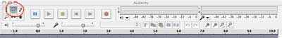Fig 9: Audacity toolbar with 'Envelope' button circled
