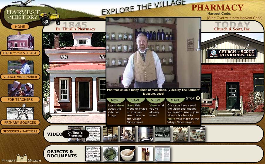 Fig 3: Dr. Thrall&rsquo;s Pharmacy in &lsquo;Explore the Village&rsquo;.