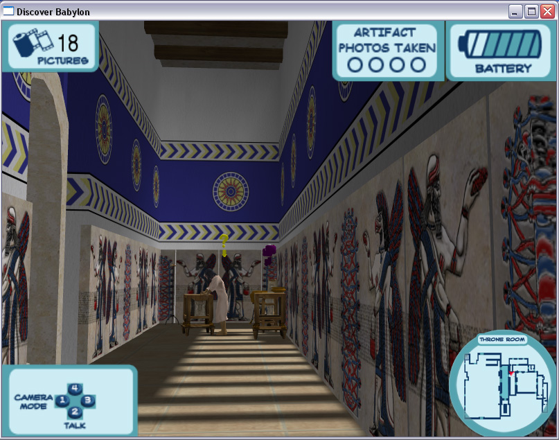 Fig 1: Screenshot of the Assyrian palace of ancient Kalhu, c. 860 BC from the Kiosk Game