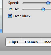 Fig. 14: If you want the credits to appear over a black background, tick the Over black tick box