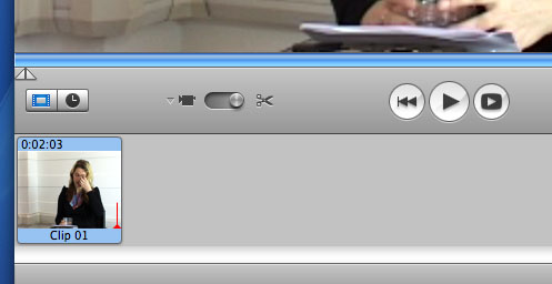 Fig 4: Select your clip in the Timeline 