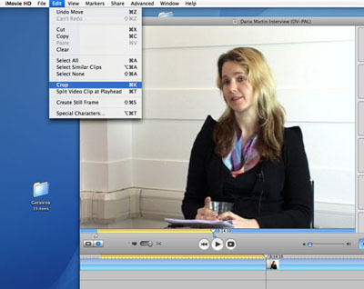 Fig 7: Select Edit in the menu bar and Crop 