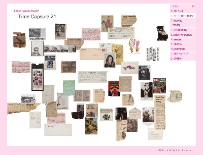 Fig 3: The Home page of Time Capsule 21 http://www.warhol.org/tc21/