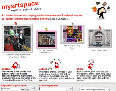 Fig 6: A screenshot from the My Art Space Web site, which allows users to retrieve information bookmarked in museums.