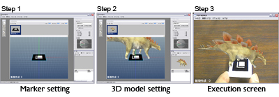 Fig 6: Examples of skin color of the dinosaFig 7: Authoring tool for mixed reality contents