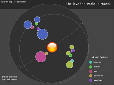 Fig 1: This Photoshop mockup of My Evidence was the first visualization of the project. It preceded the paper version tested on the museum floor.