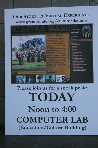 Fig 1: Poster announcing the launch of Ntsayka Ikanum: Our Story August 16, 2006.