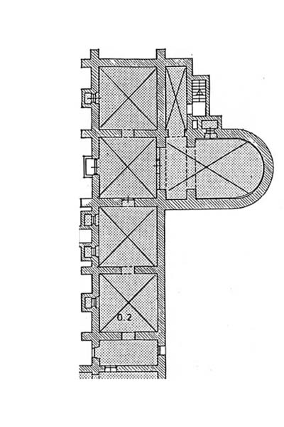 Fig 6 : Ground plan of the basement rooms that were used to create Operation Sigismund. The basement is divided into 5 different spaces.